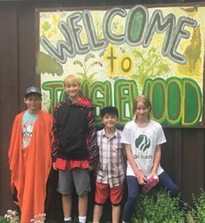 Four campers from Wakefield who attended Tanglewood Conservation Camp in August 2017